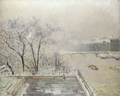 Der Louvre im Schnee von Camille Jacob Pissarro